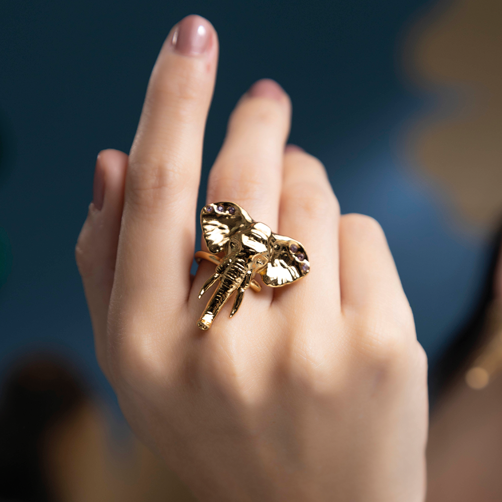 Anillo de elefante de oro hotsell