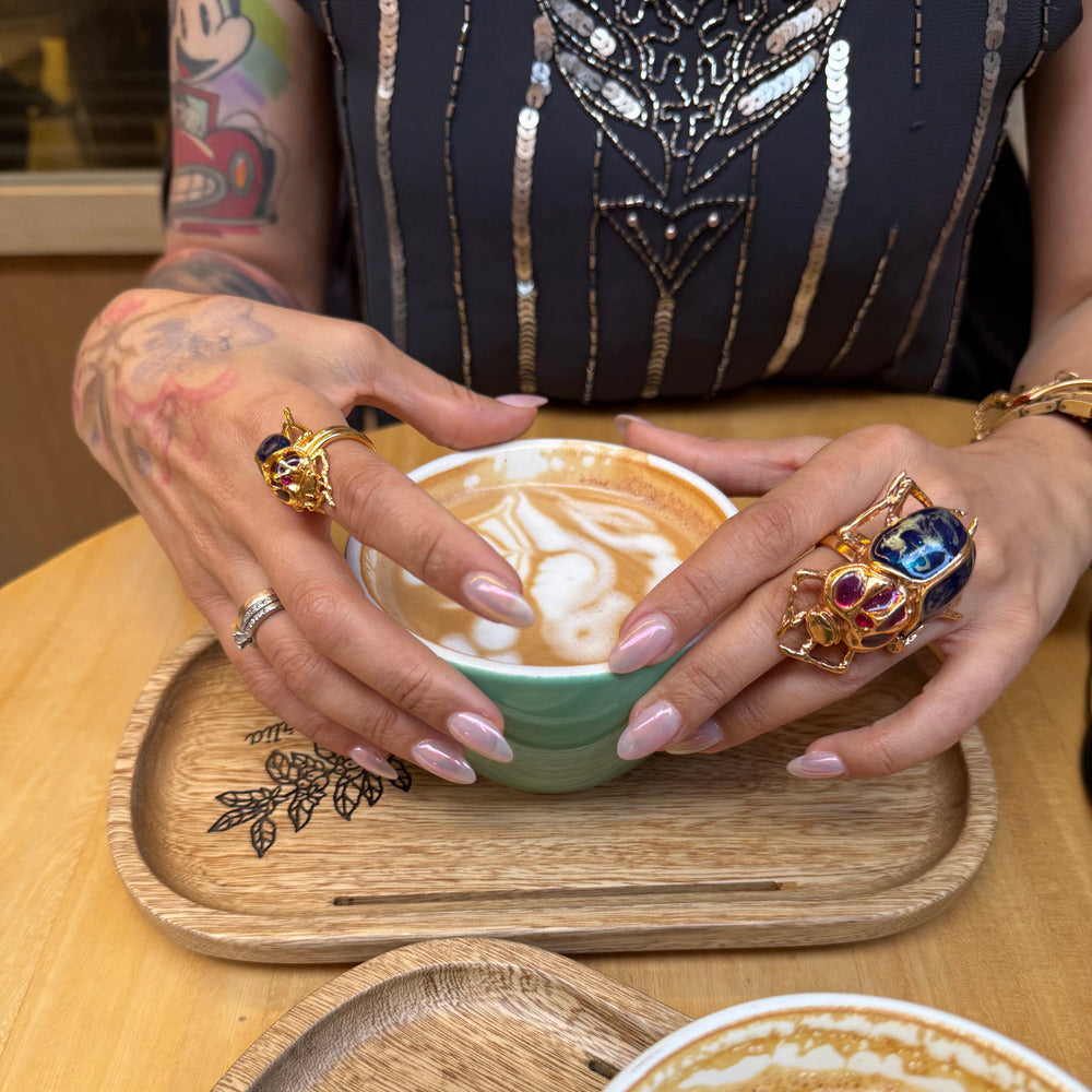 ANILLO MINI ESCARABAJO AZUL