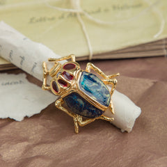 ANILLO ESCARABAJO AZUL MAXI