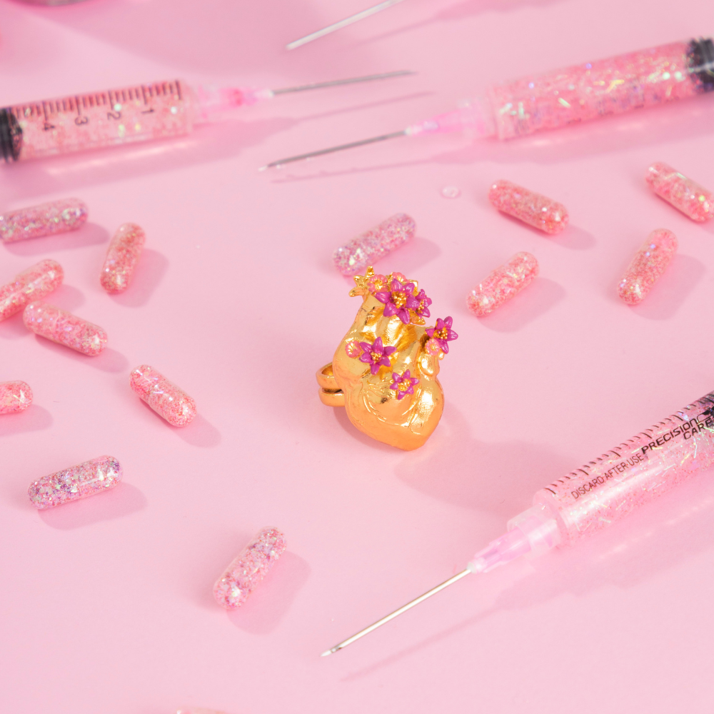 ANILLO CORAZÓN ANATÓMICO MAXI PINTADO