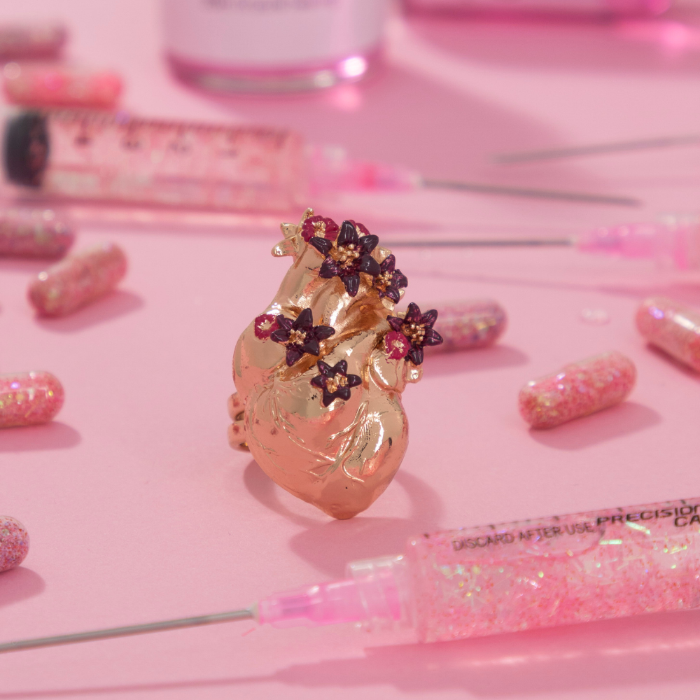 ANILLO CORAZÓN ANATÓMICO MAXI PINTADO