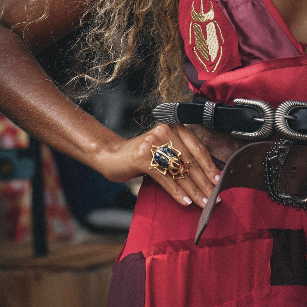 ANILLO MAXI ESCARABAJO AZUL