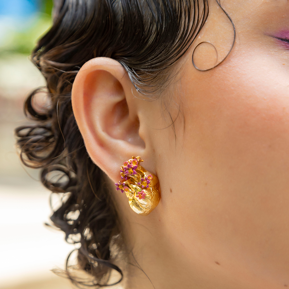 Aretes Corazón Anatómico Pintados