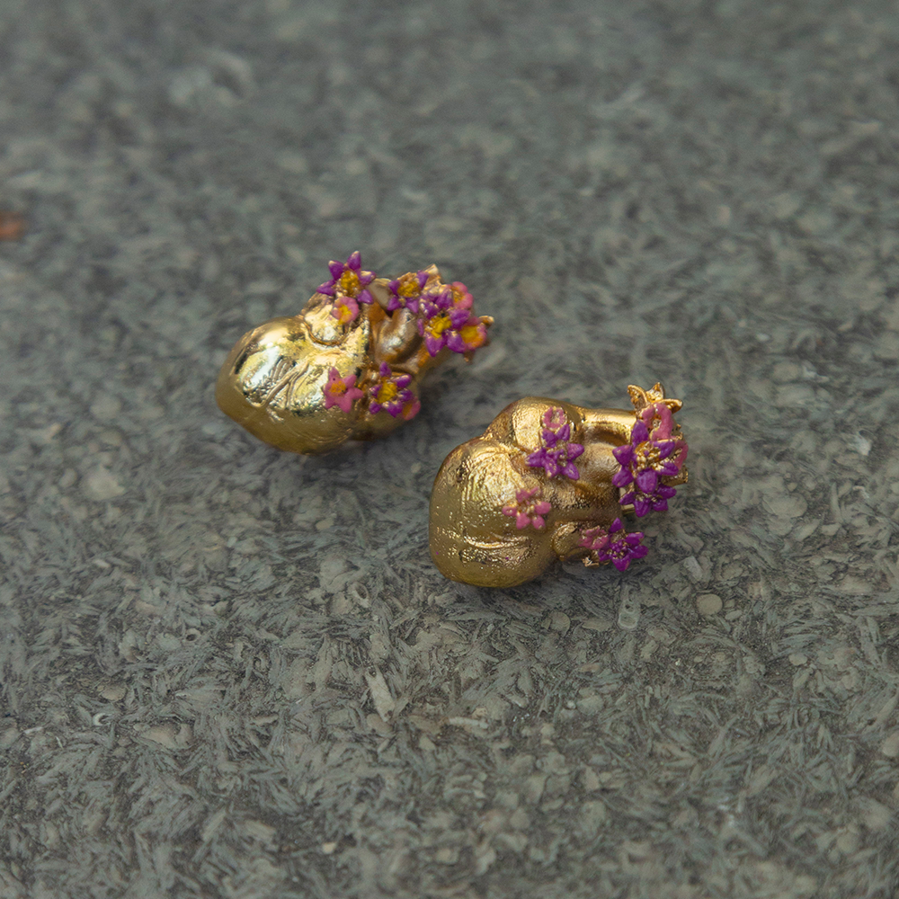 Aretes Corazón Anatómico Pintados