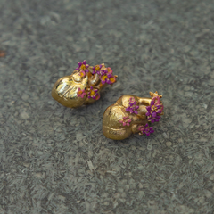 ARETES CORAZÓN ANATÓMICO PINTADO