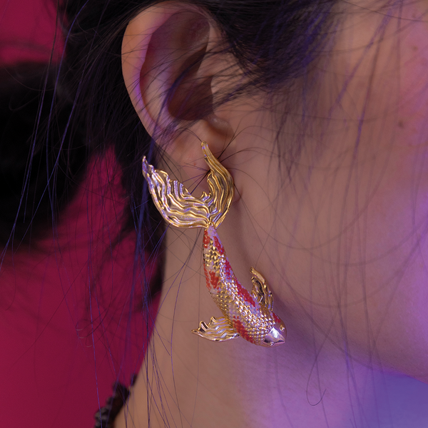 Aretes Maxi Koi Pintados