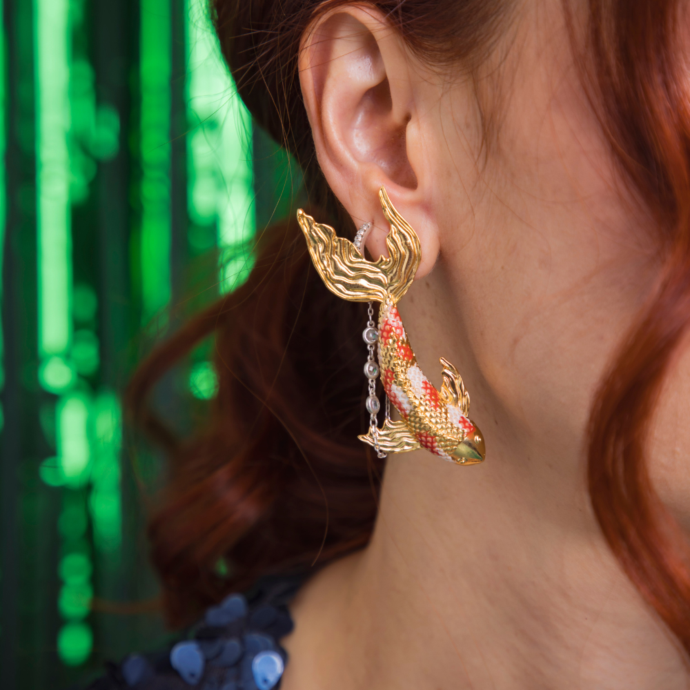 ARETES PEZ KOI MAXI PINTADO