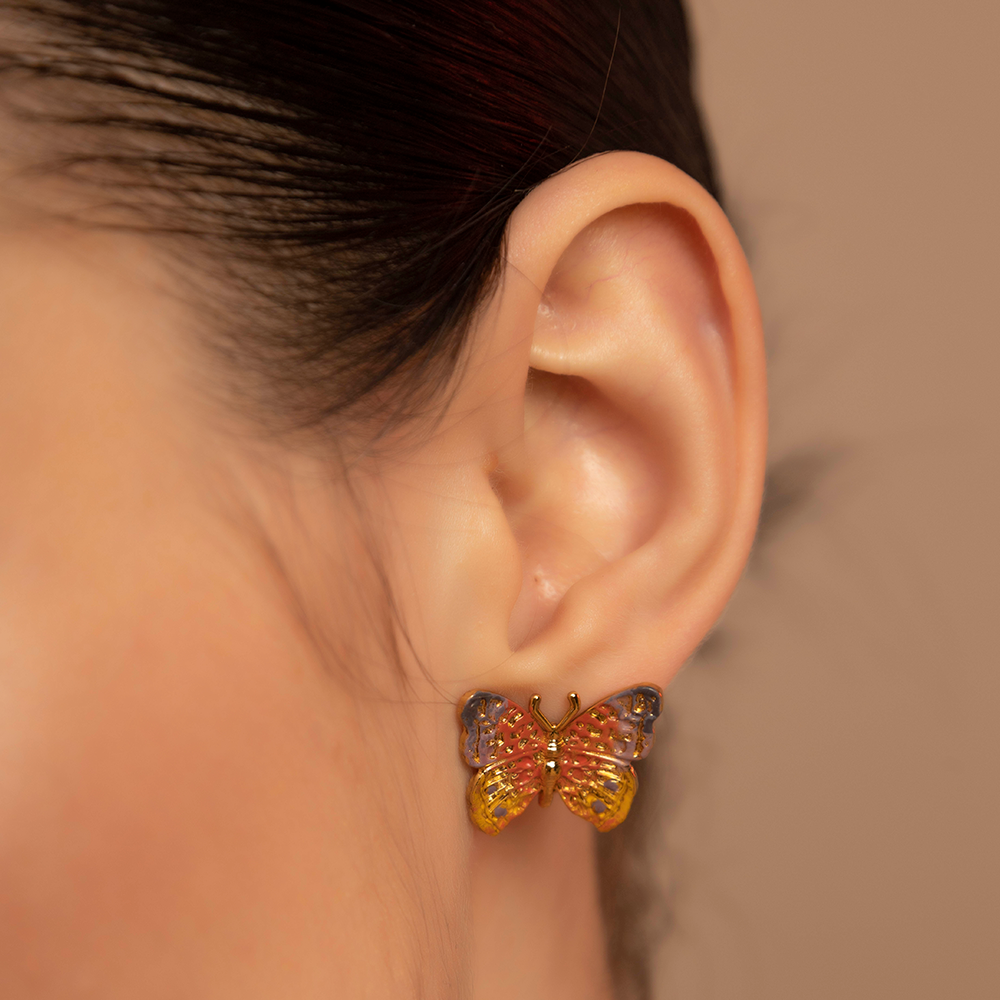 Back Earring Mariposa Atardecer Pintados