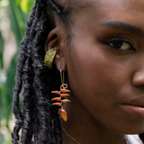Aretes Gancho Heliconia Grande Pintados