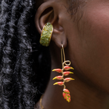 Aretes Gancho Heliconia Grande Pintados