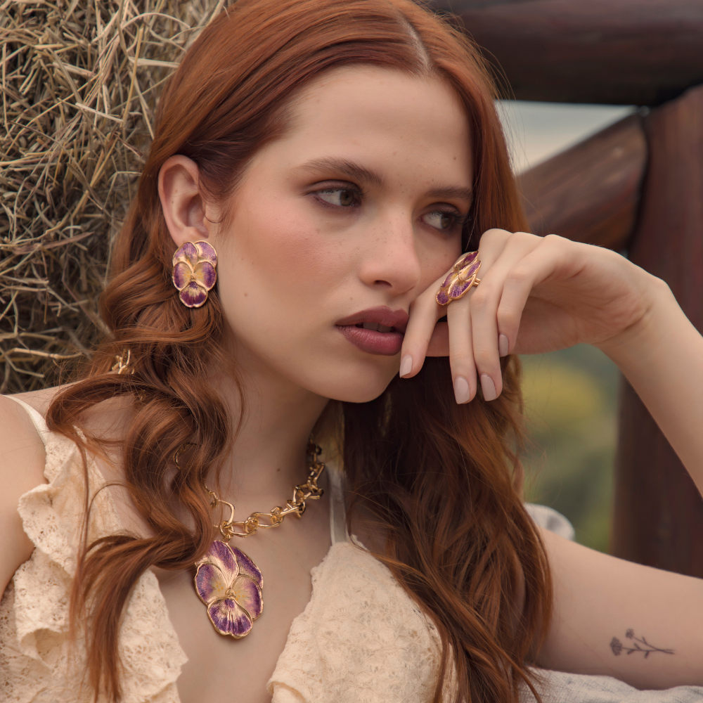 ARETES FLOR PENSAMIENTO